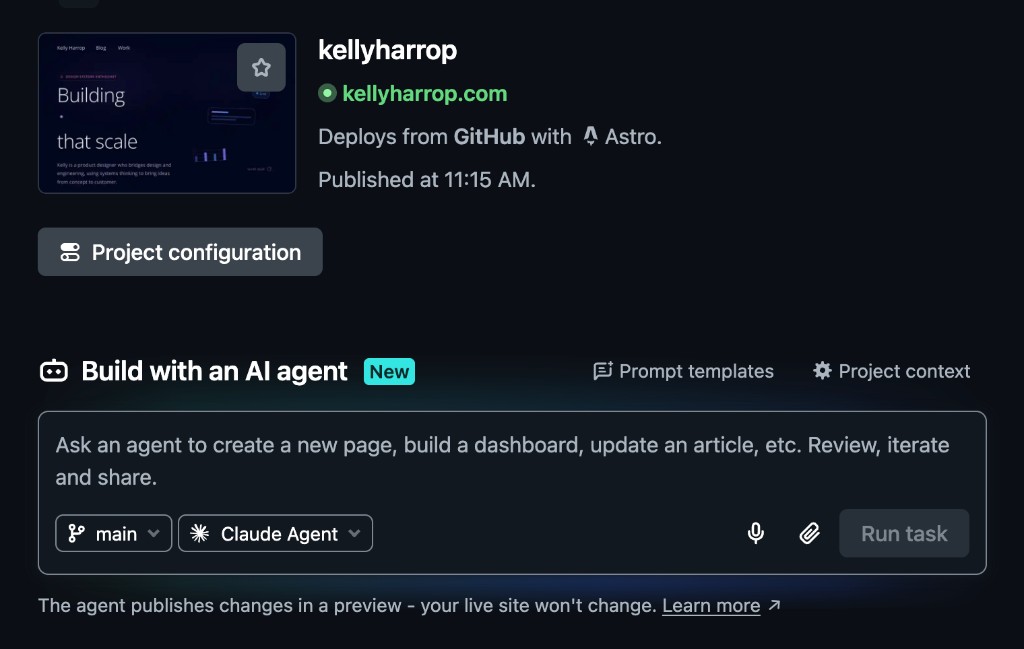 Hosting dashboard — after