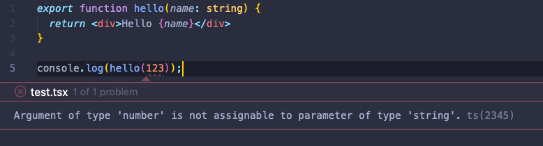 Error in VS Code with wrong data type using console.log