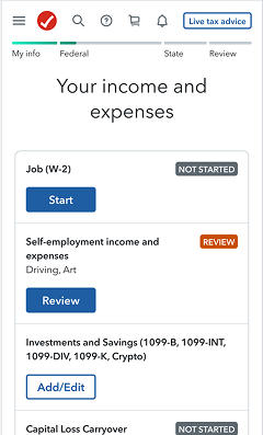 Landing table design — mobile
